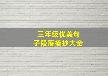 三年级优美句子段落摘抄大全