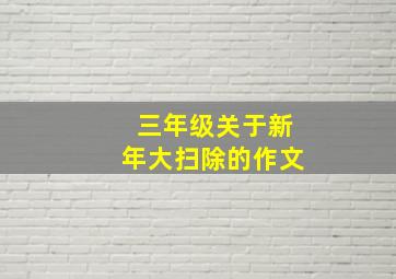 三年级关于新年大扫除的作文