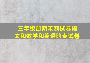 三年级册期末测试卷语文和数学和英语旳专试卷