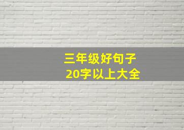 三年级好句子20字以上大全