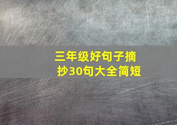 三年级好句子摘抄30句大全简短