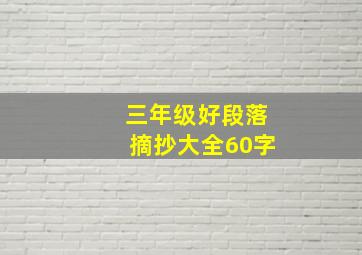 三年级好段落摘抄大全60字