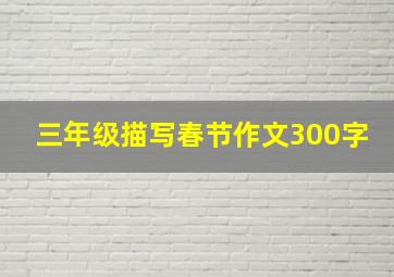 三年级描写春节作文300字