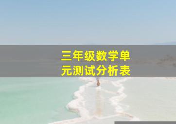 三年级数学单元测试分析表