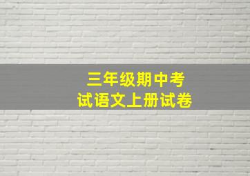 三年级期中考试语文上册试卷