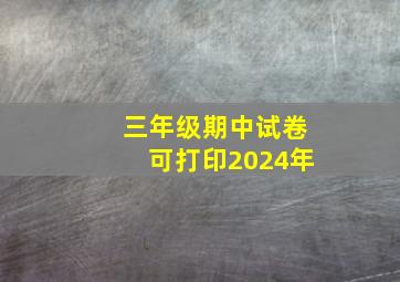 三年级期中试卷可打印2024年