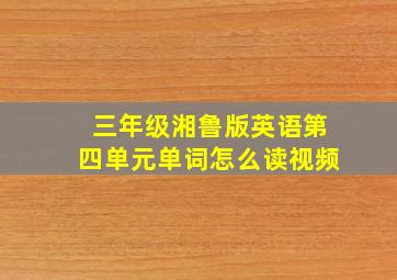 三年级湘鲁版英语第四单元单词怎么读视频