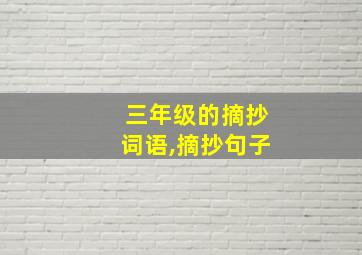 三年级的摘抄词语,摘抄句子