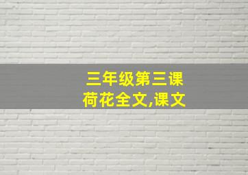 三年级第三课荷花全文,课文