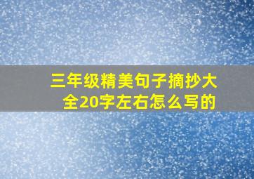 三年级精美句子摘抄大全20字左右怎么写的