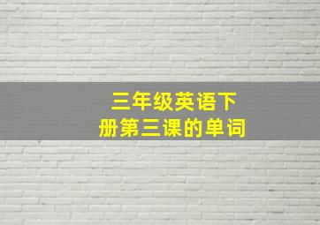 三年级英语下册第三课的单词