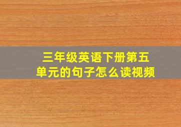 三年级英语下册第五单元的句子怎么读视频