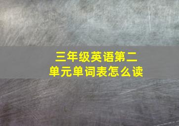 三年级英语第二单元单词表怎么读