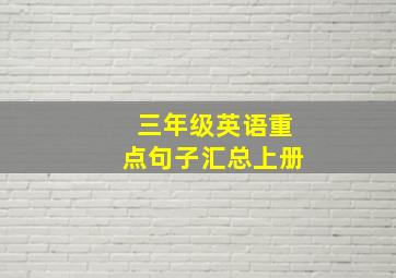 三年级英语重点句子汇总上册