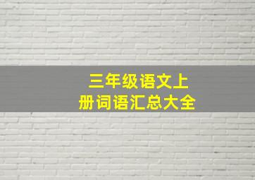 三年级语文上册词语汇总大全