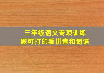 三年级语文专项训练题可打印看拼音和词语