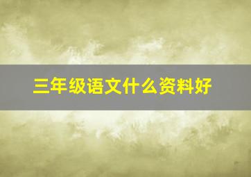 三年级语文什么资料好