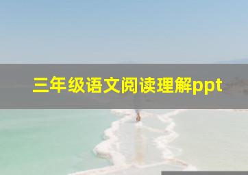 三年级语文阅读理解ppt