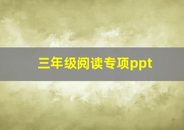 三年级阅读专项ppt