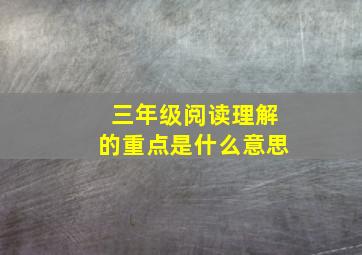 三年级阅读理解的重点是什么意思