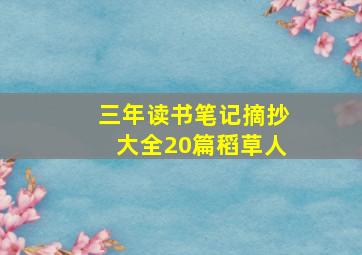 三年读书笔记摘抄大全20篇稻草人