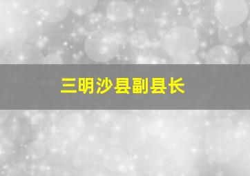 三明沙县副县长