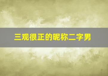 三观很正的昵称二字男