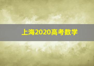 上海2020高考数学