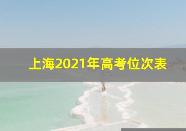 上海2021年高考位次表