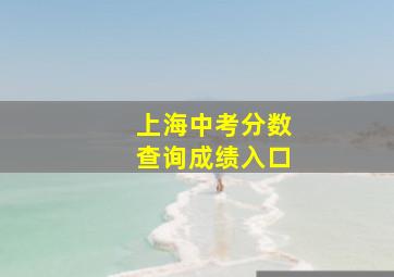 上海中考分数查询成绩入口