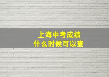 上海中考成绩什么时候可以查