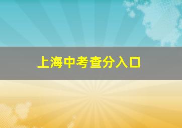 上海中考查分入口