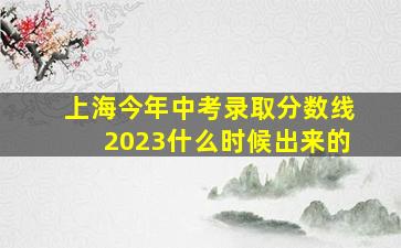 上海今年中考录取分数线2023什么时候出来的