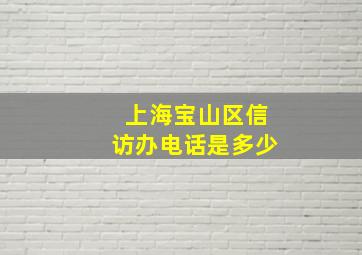 上海宝山区信访办电话是多少