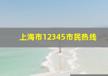 上海市12345市民热线