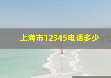 上海市12345电话多少