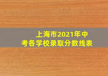 上海市2021年中考各学校录取分数线表