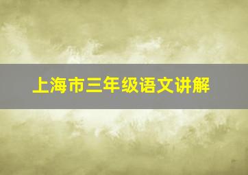 上海市三年级语文讲解