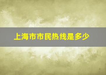 上海市市民热线是多少