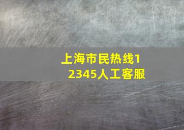 上海市民热线12345人工客服