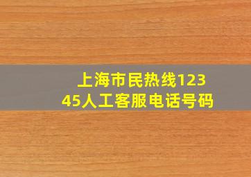 上海市民热线12345人工客服电话号码