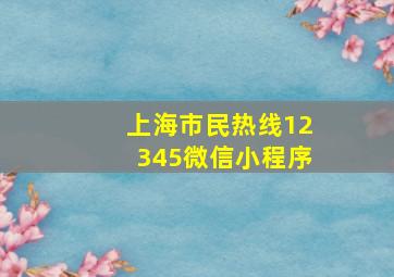 上海市民热线12345微信小程序