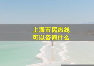 上海市民热线可以咨询什么