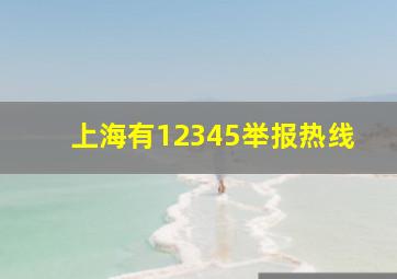 上海有12345举报热线