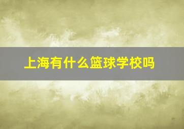 上海有什么篮球学校吗