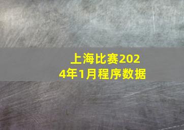 上海比赛2024年1月程序数据