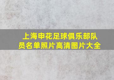 上海申花足球俱乐部队员名单照片高清图片大全