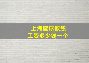 上海篮球教练工资多少钱一个