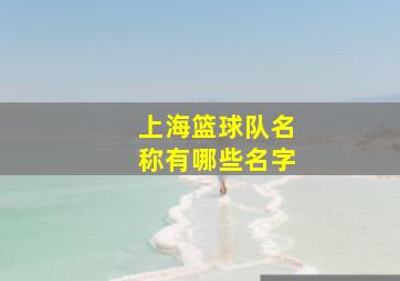 上海篮球队名称有哪些名字