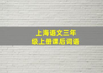 上海语文三年级上册课后词语